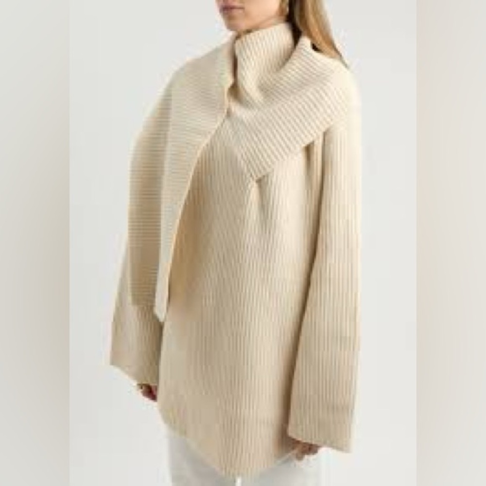 TOTEME attached-scarf wool sweater